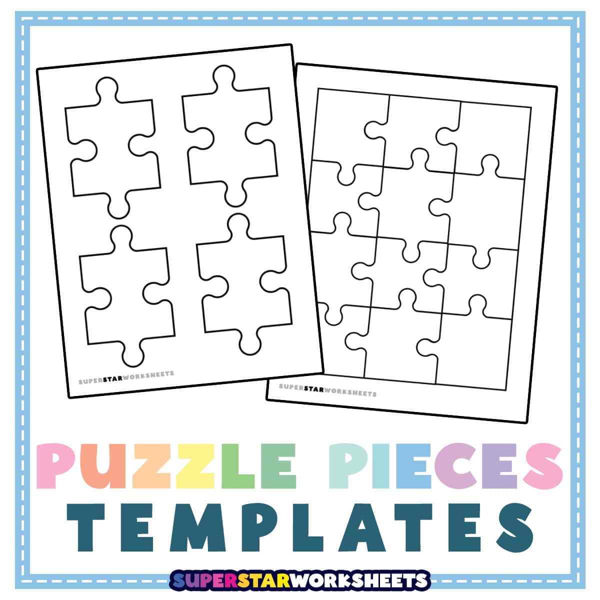 puzzle piece template - superstar worksheets